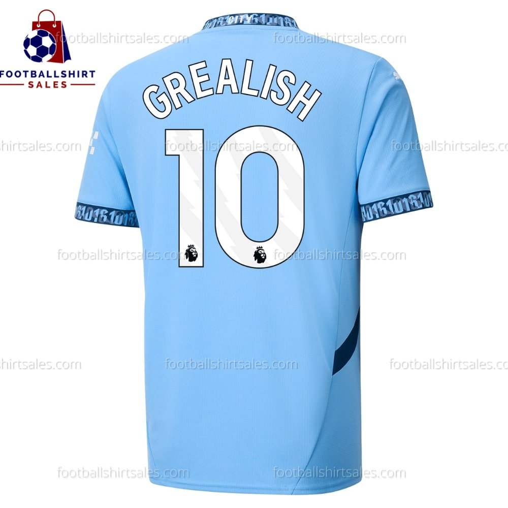 Manchester City Grealish 10 Home 24/25 Men Football Shirt Sales Back View
