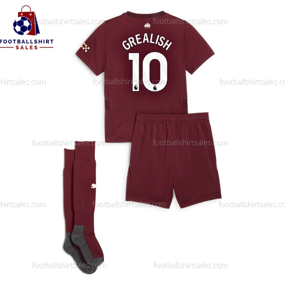 Manchester City Grealish 10 Third 24/25 Kid Football Kit Sales Back View