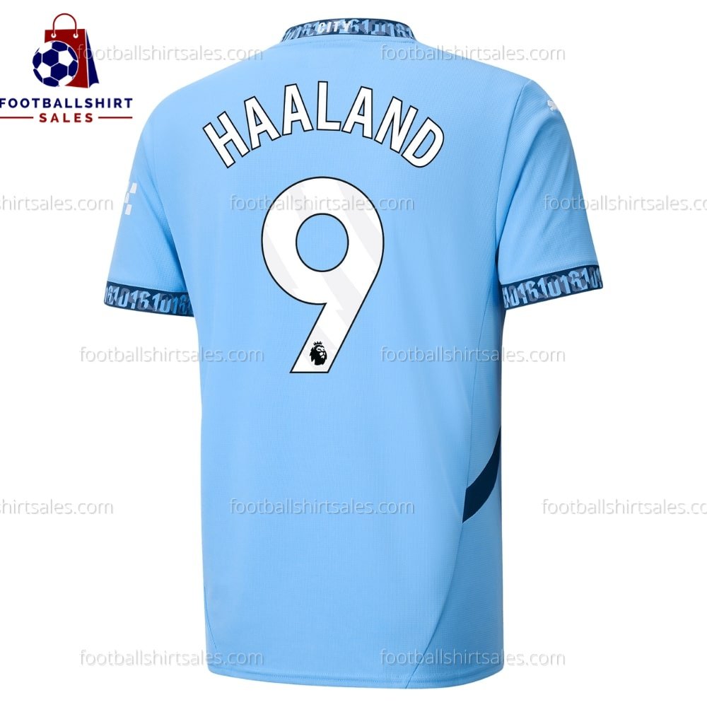 Manchester City Haaland 9 Home 24/25 Men Football Shirt Sales Back View