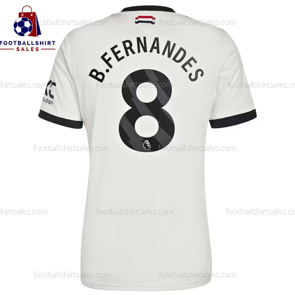Manchester United B.Fernandes 8 Third Men Football Shirt Sales 24/25 Back View