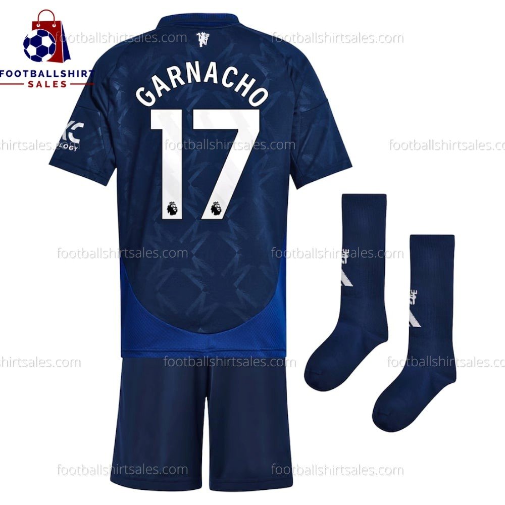 Manchester United Garnacho 17 Away 24/25 Kid Football Kit Sales Back View