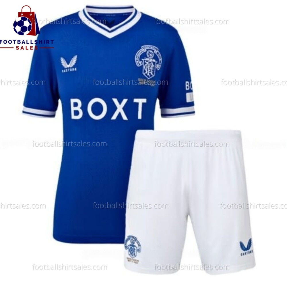 Rangers Ibrox 125 Heritage Kid Football Kit Sales 24/25 Front View