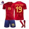 Spain Lamine Yamal 19 Home 24/25 Kid Football Kit Sales Full View