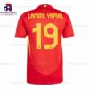Spain Lamine Yamal 19 Home 24/25 Men Football Shirt Sales Back View