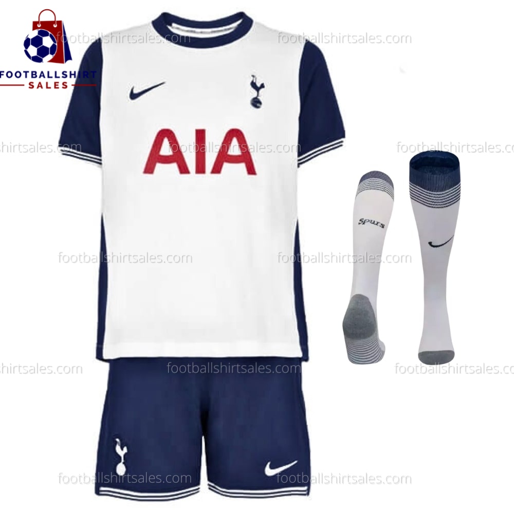 Tottenham Spurs Home 24 25 Kid Football Kit Full VIew