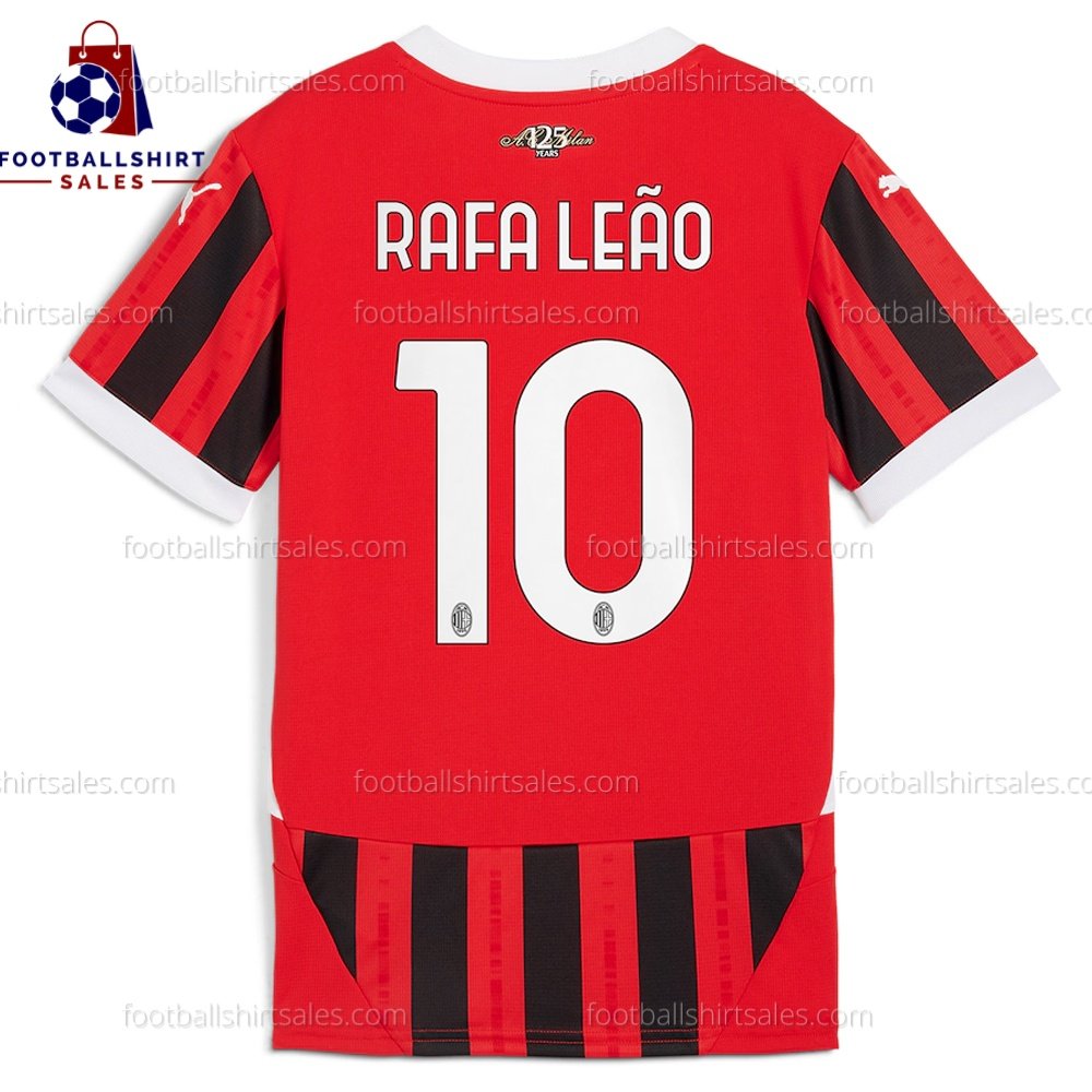 AC Milan Rafael Leão 10 Home 24/25 Men Football Shirt Sales Back View