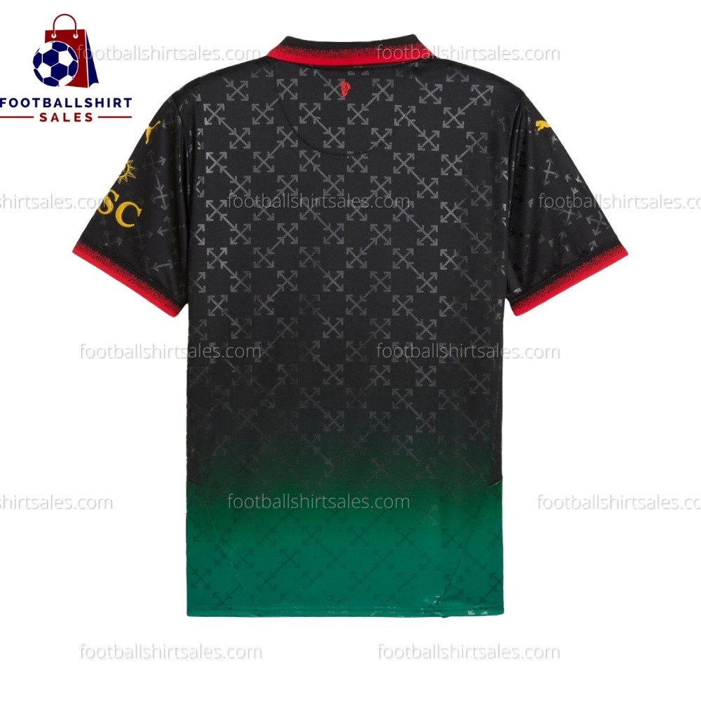 AC Milan Black Fourth 24/25 Men Football Shirt Sales Back View