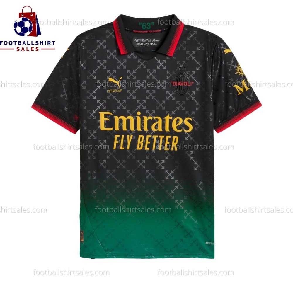 AC Milan Black Fourth 24/25 Men Football Shirt Sales Front View