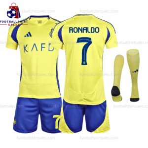 Al Nassr Ronaldo 7 Home 24/25 Kid Football Kit Sales Full View