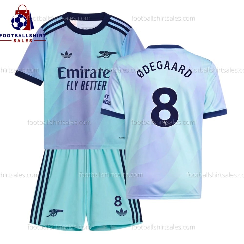 Arsenal Odegaard 8 Third 24/25 Kid Football Kit Sales Back View