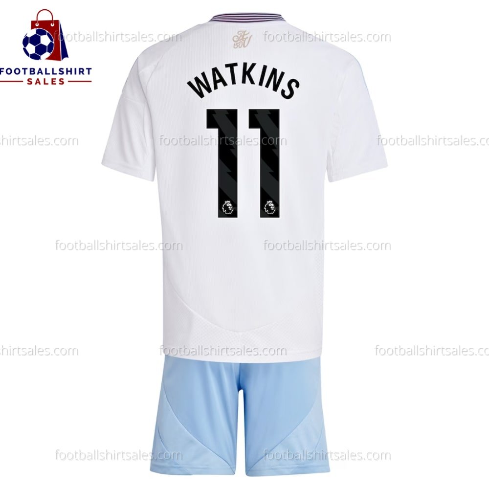 Aston Villa Watkins 11 Away 24/25 Kid Football Kit Sales Back View