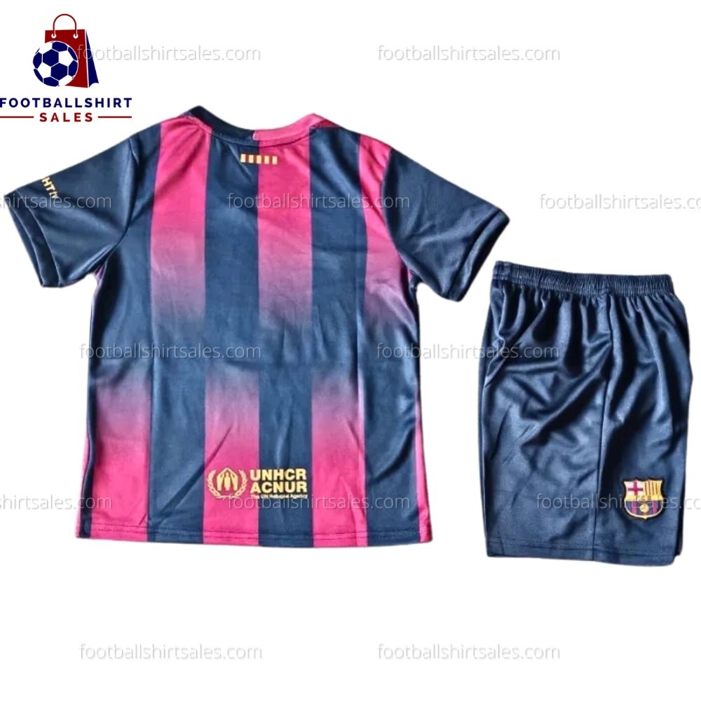 Barcelona Home 25/26 Kid Football Kit Sales Back View