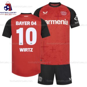 Bayer Leverkusen Wirtz 10 Home No Socks 24/25 Kid Football Kit Sales Full View