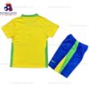 Brazil Home 25/26 Kid Football Kit Sales Back View