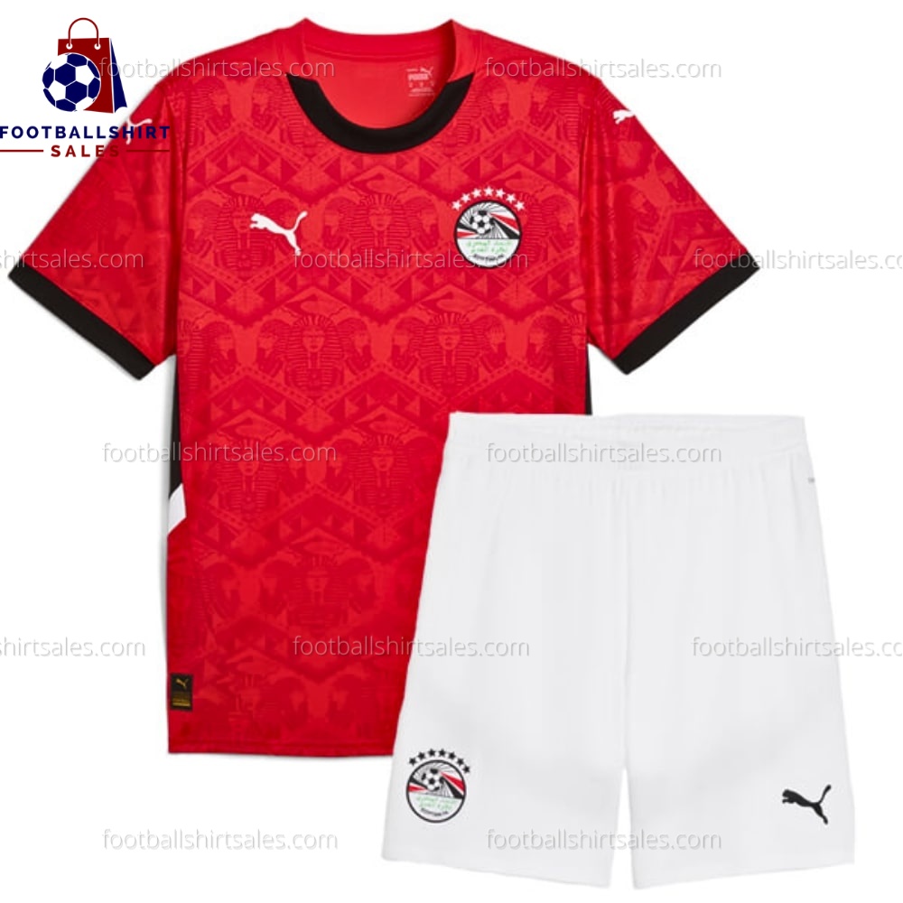 Egypt Home 25/26 Kid Football Kit Sales Front View