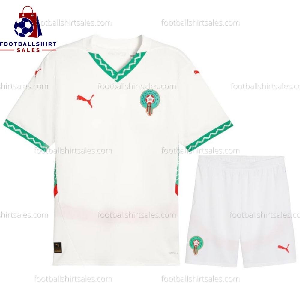 Morocco Away 25/26 Kid Football Kit Sales Front View