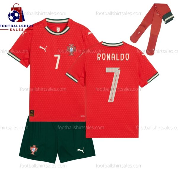 Portugal Ronaldo 7 Home 25/26 Kid Football Kit Sales Full View