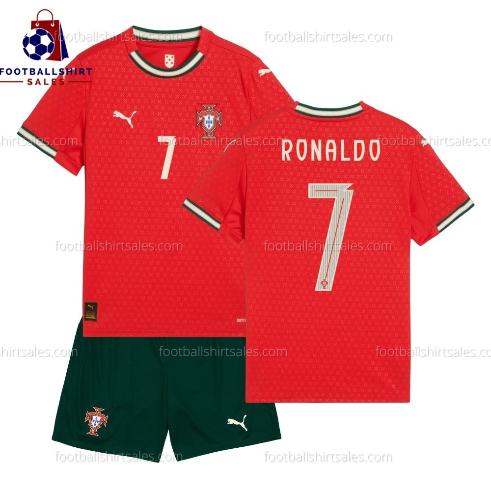 Portugal Ronaldo 7 Home 25/26 Kid Football Kit Sales No Socks