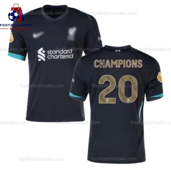 Front View of Liverpool Champions 20 Away Men Football Shirt 24/25