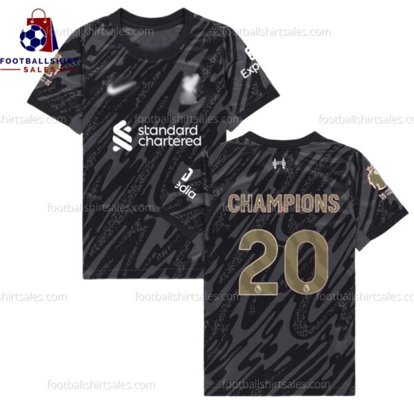 Front View of Liverpool Champions 20 Goalkeeper Men Football Shirt 24/25