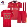 Front View of Liverpool CHAMPIONS 20 Kid Football Kit 24/25