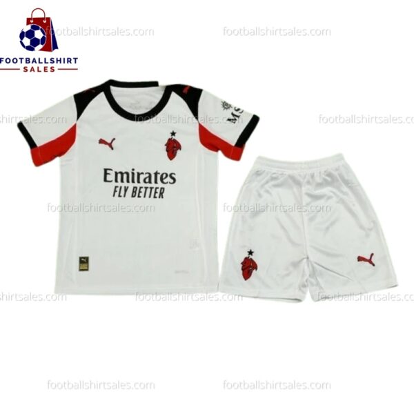 Ac Milan Away 25/26 Kid Football Kit Sales Front View