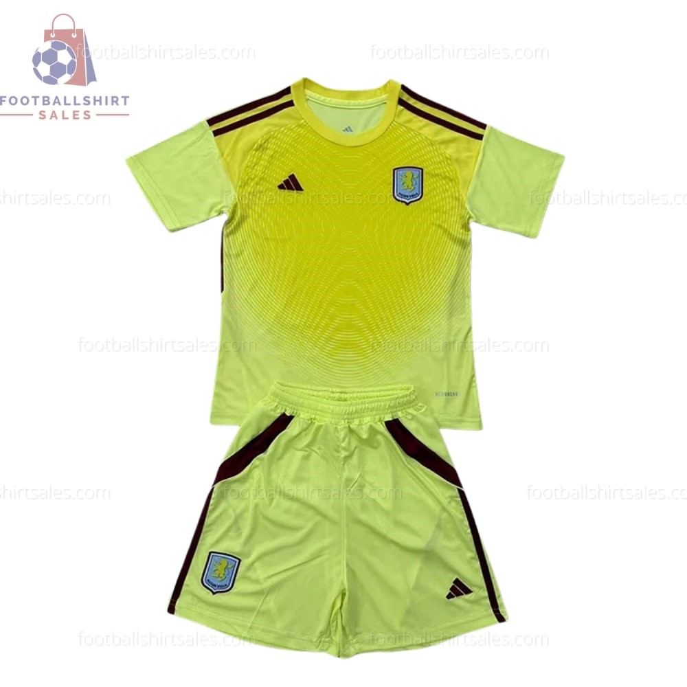 Aston Villa Goalkeeper 25/26 Kid Football Kit - Front View