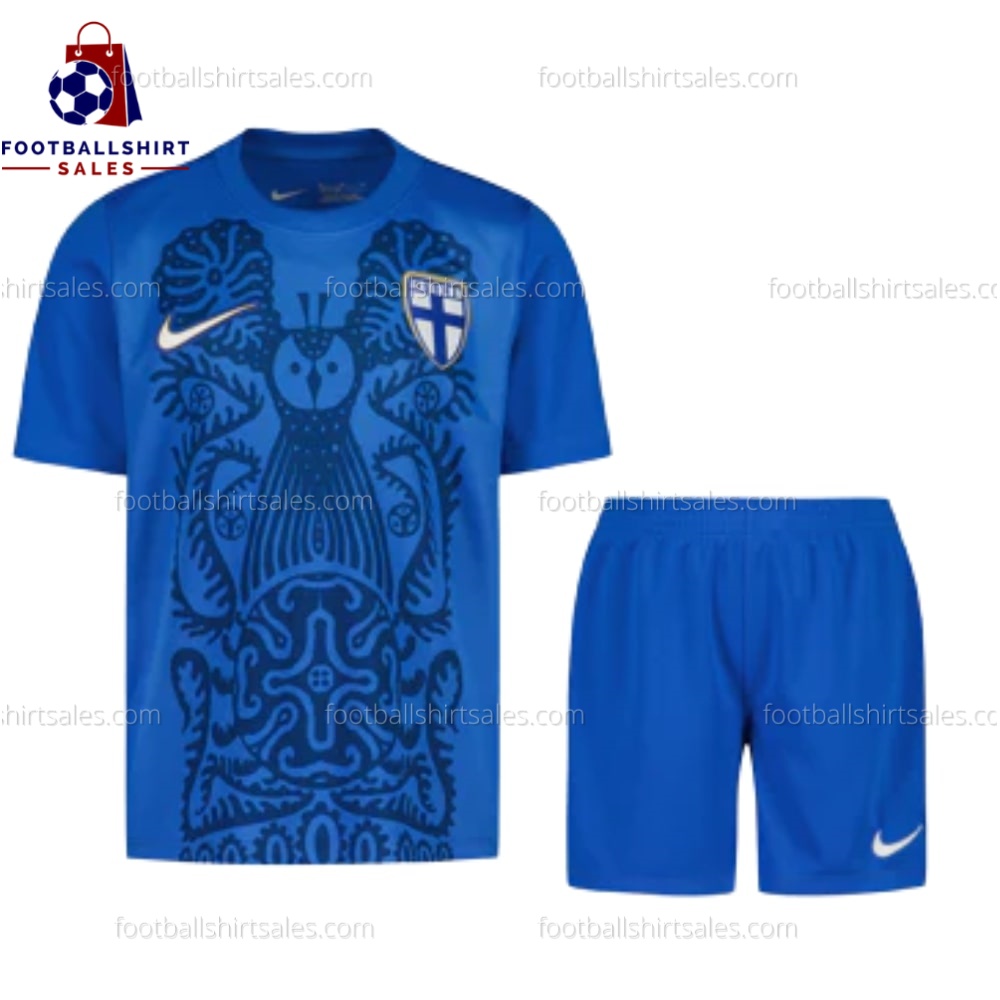 Finland Home 25/26 Kid Football Kit Sales - Front view